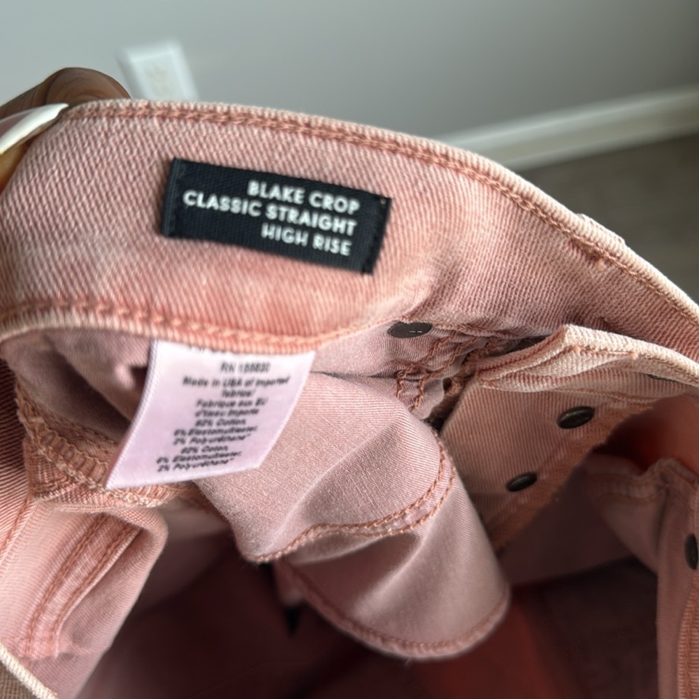 VERONICA BEARD BLAKE CROP CLASSIC STRAIGHT HIGH RISE JEANS IN ROSE 29 - Picture 10 of 13